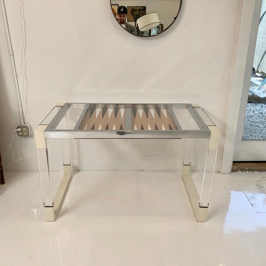 Lucite and Chrome Backgammon Table 9