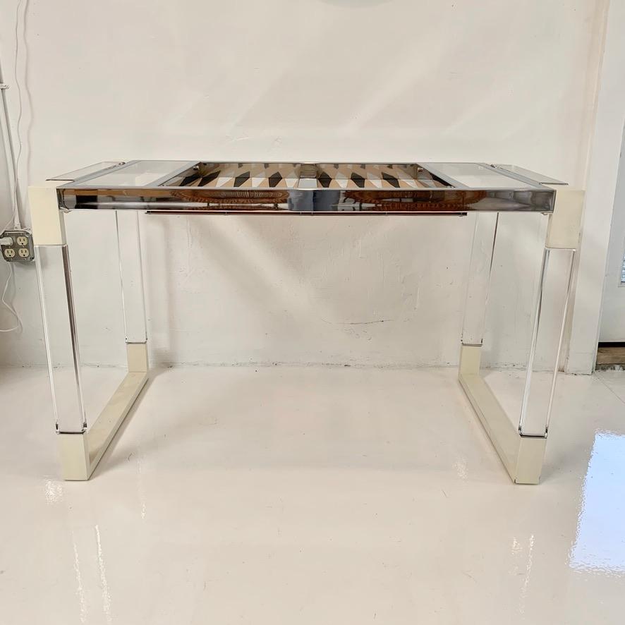 Lucite and Chrome Backgammon Table 2