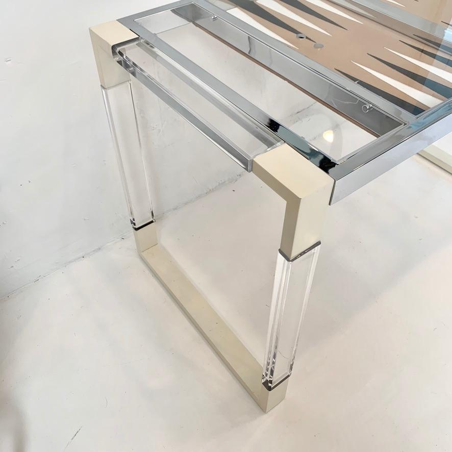 Lucite and Chrome Backgammon Table 3