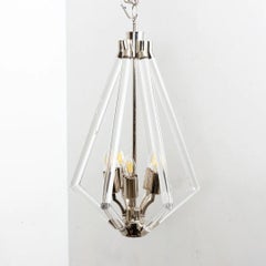 Lucite and Chrome Chandelier