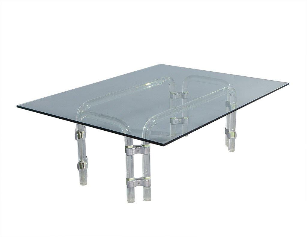 American Lucite and Chrome Cocktail Table