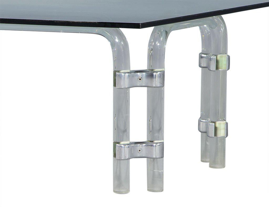 Lucite and Chrome Cocktail Table In Excellent Condition In North York, ON