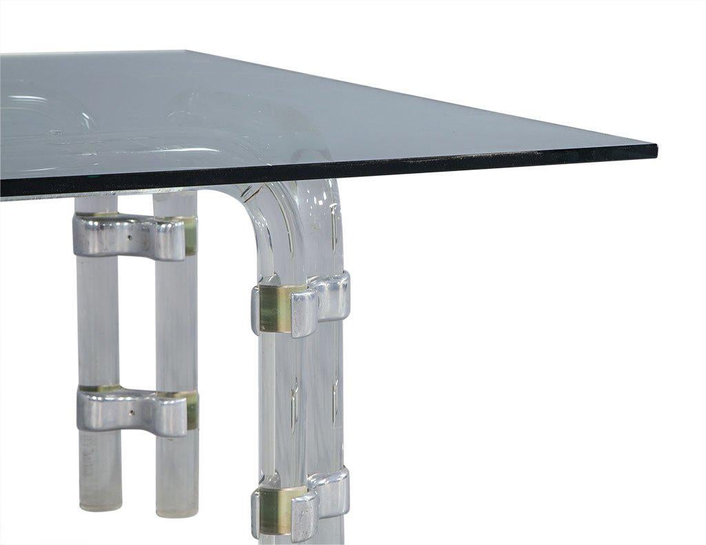 Mid-20th Century Lucite and Chrome Cocktail Table