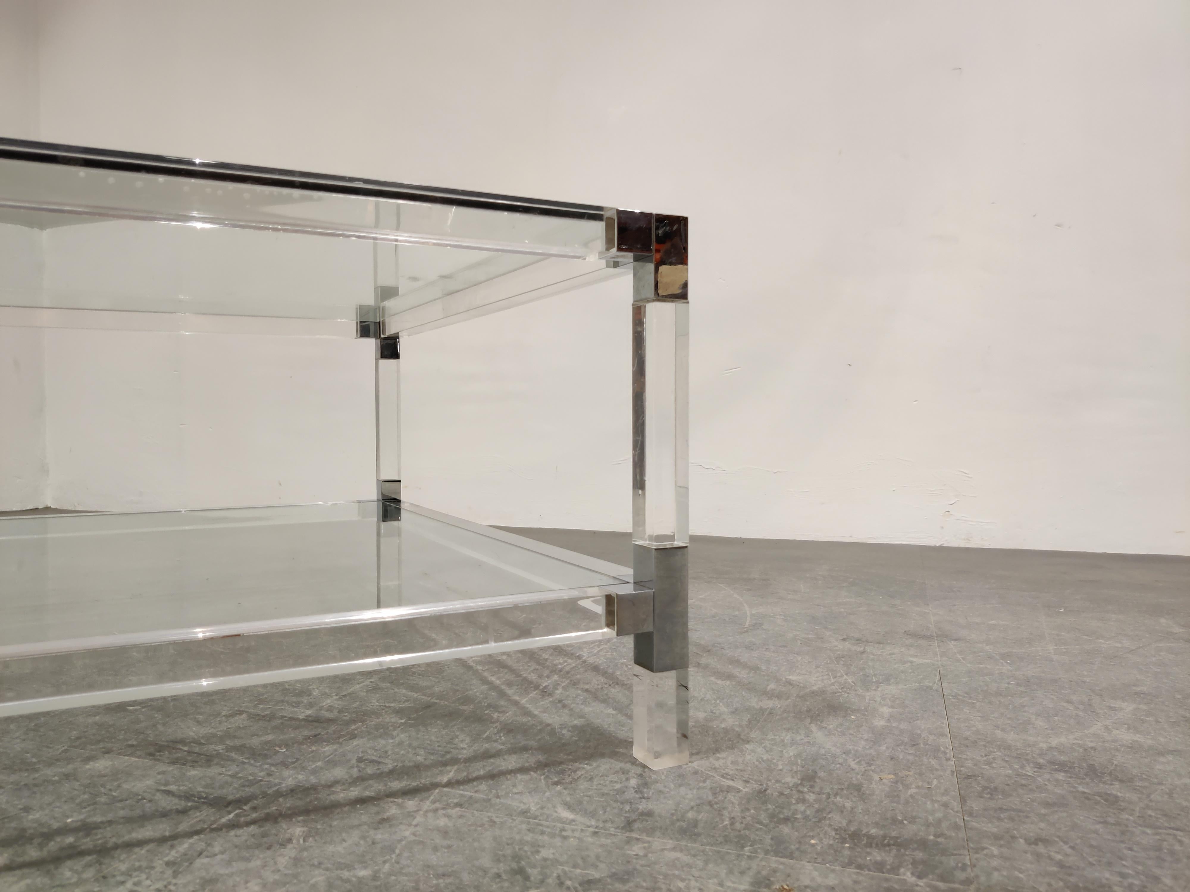 Late 20th Century Lucite and Chrome Coffee Table, 1970s