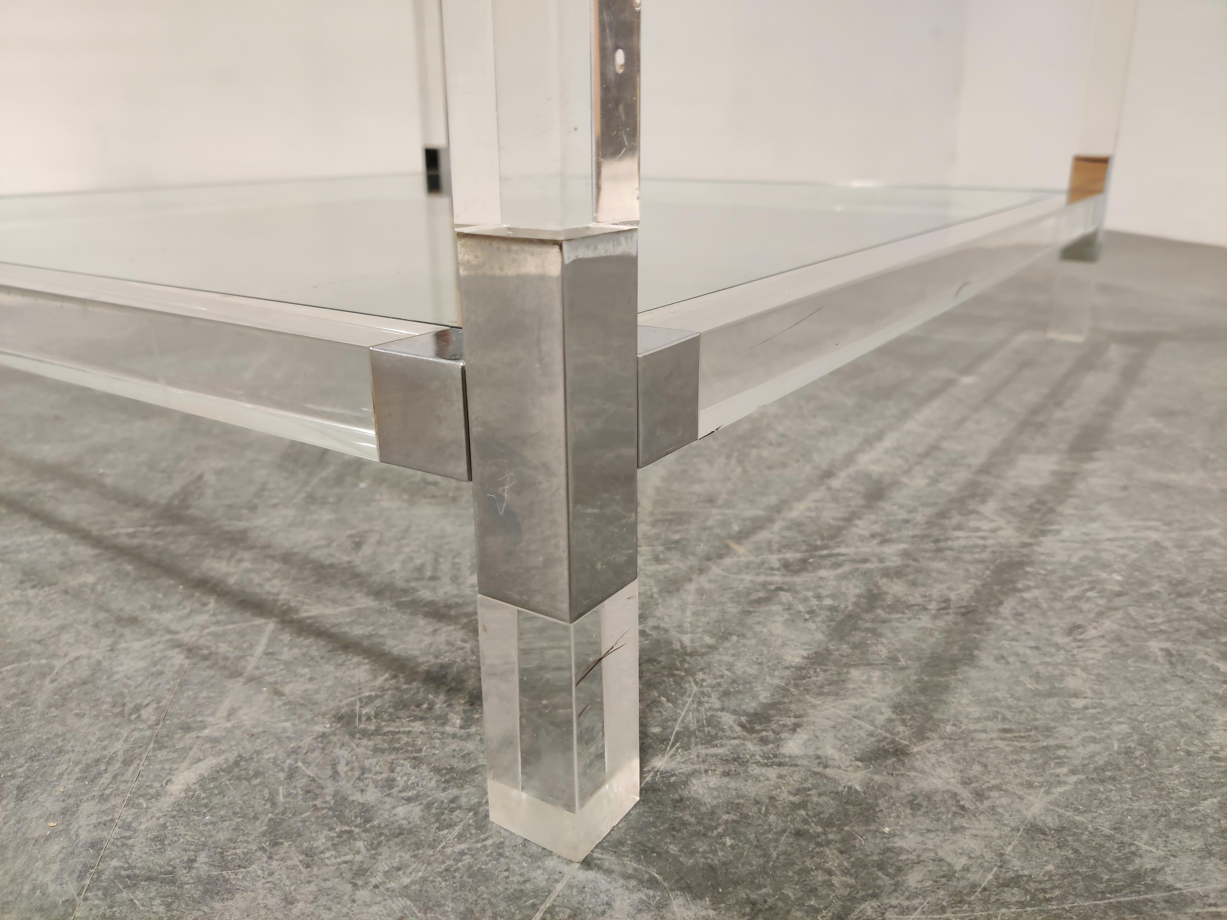 Lucite and Chrome Coffee Table, 1970s 1