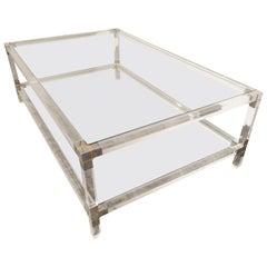 Lucite and chrome coffee table, 1970s Lucite and chrome coffee table, 1970s