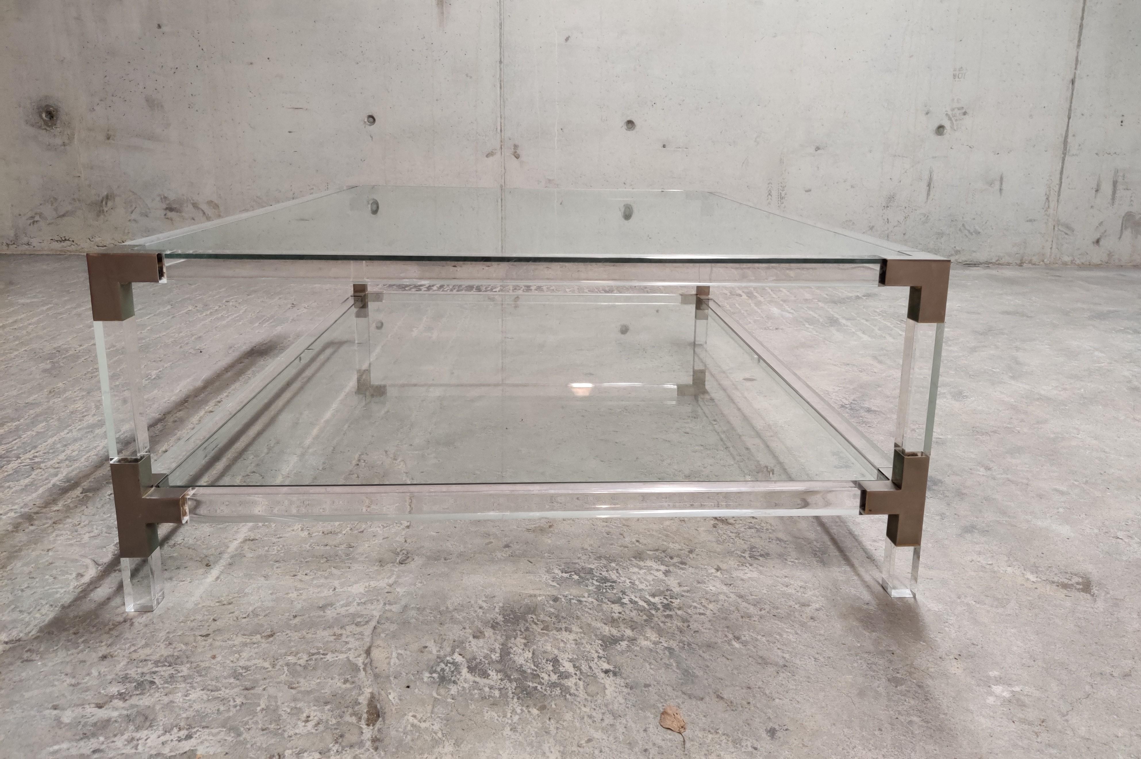 Lucite and Chrome Coffee Table by Charles Hollis Jones, 1970s 3