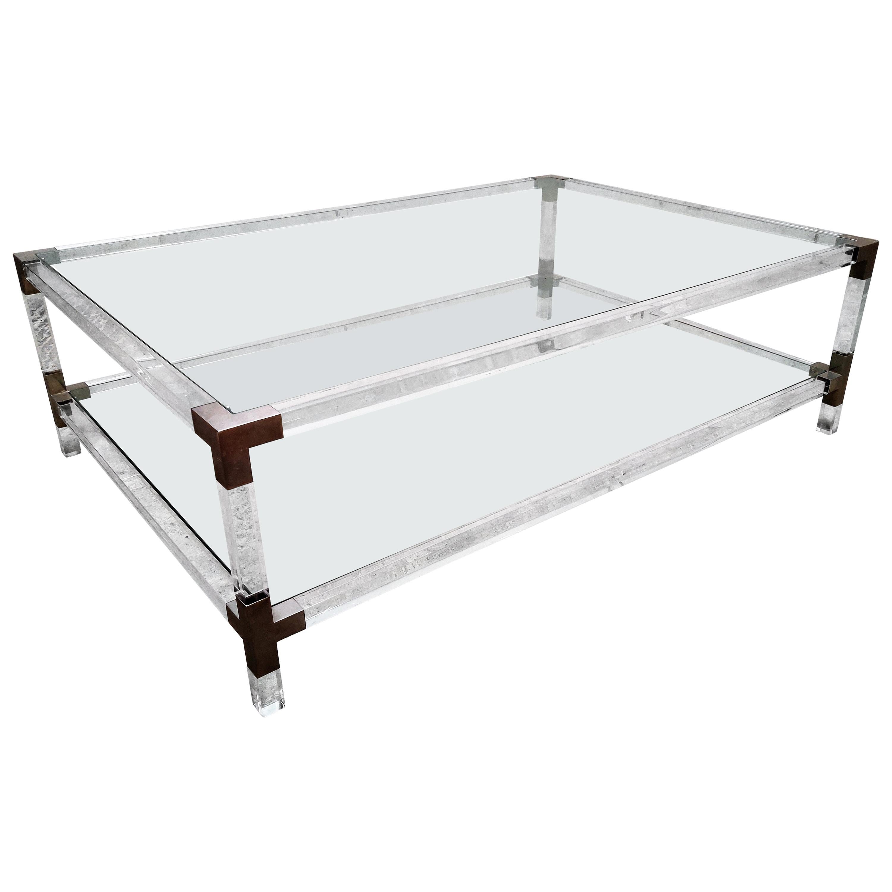 Lucite and Chrome Coffee Table by Charles Hollis Jones, 1970s