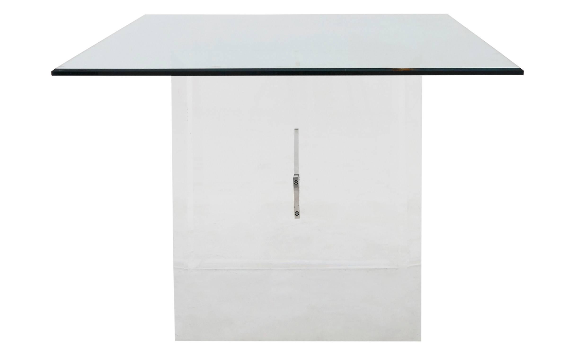American Lucite and Chrome Dining Table