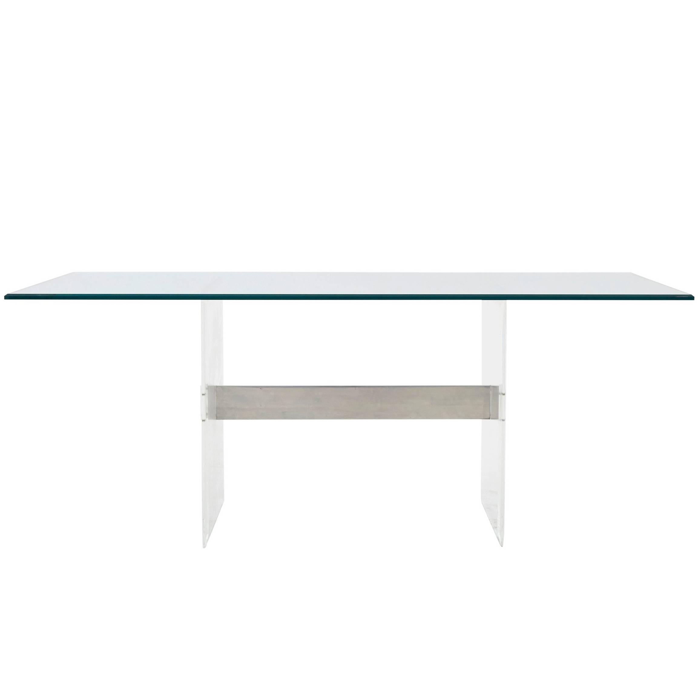 Lucite and Chrome Dining Table