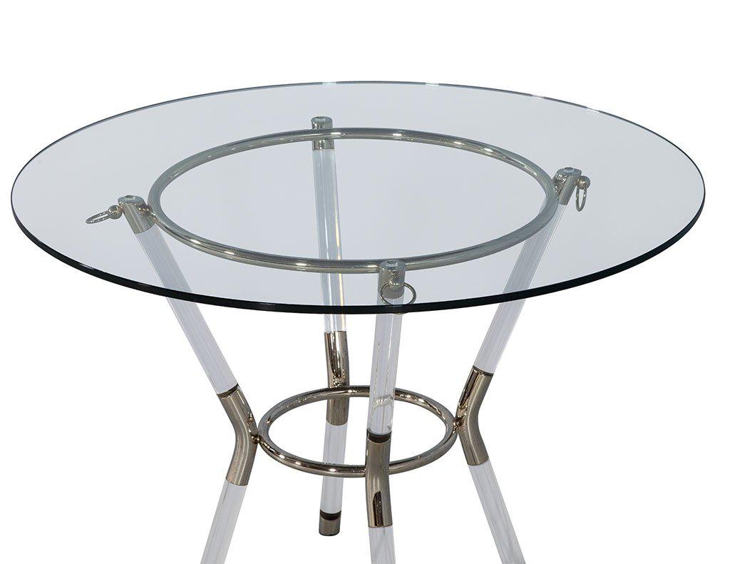 Modern Lucite and Chrome End Table