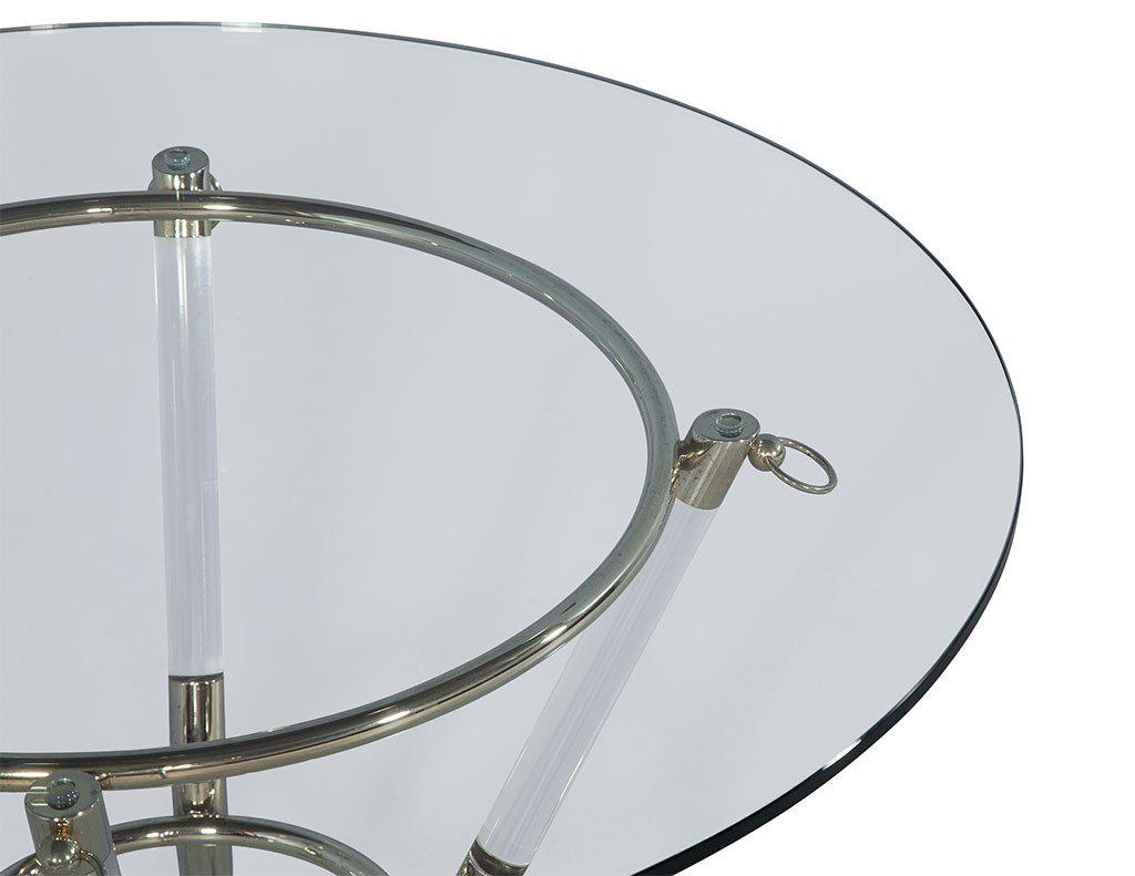 Lucite and Chrome End Table In Excellent Condition In North York, ON