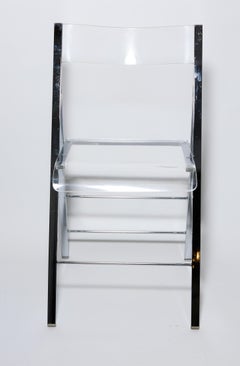 Lucite and Chrome Folding Chair
