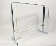 Lucite and Chrome Magazine Rack