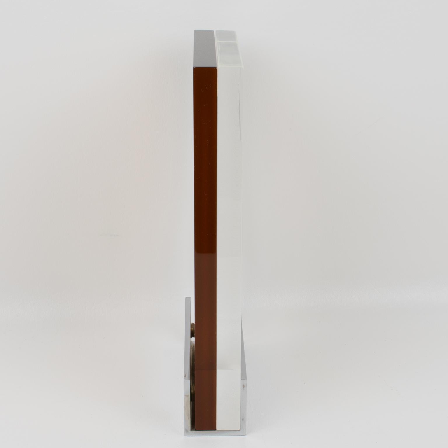 Lucite and Chrome Picture Frame by Michel Dumas for Roche Bobois In Good Condition For Sale In Atlanta, GA