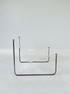 Lucite and Chrome Sling Chair by Charles Hollis Jones