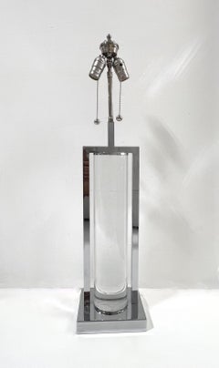 Lucite and Chrome Table Lamp by Charles Hollis Jones