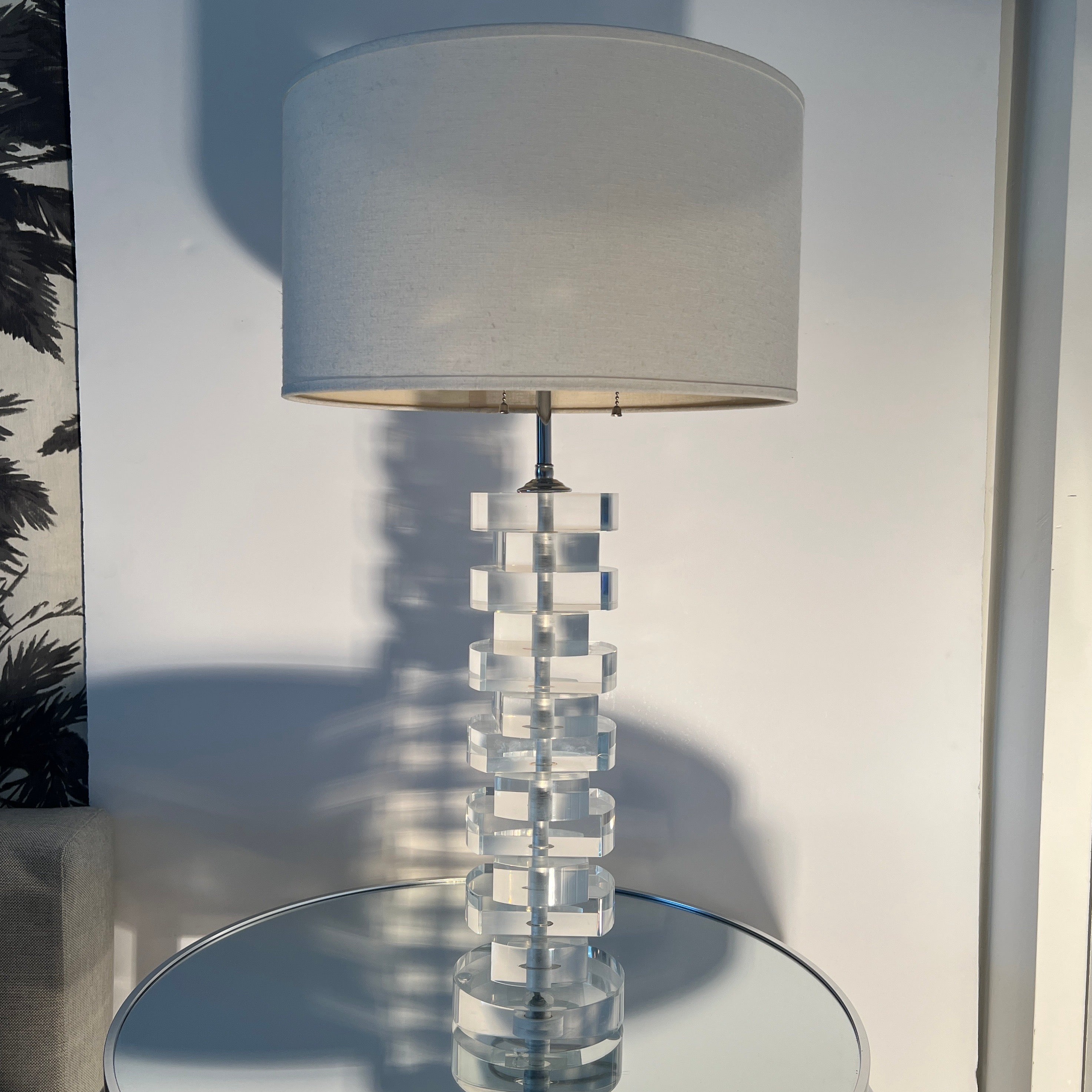 Lucite and Chrome Table Lamp by Karl Springer, c. 1970's For Sale 2