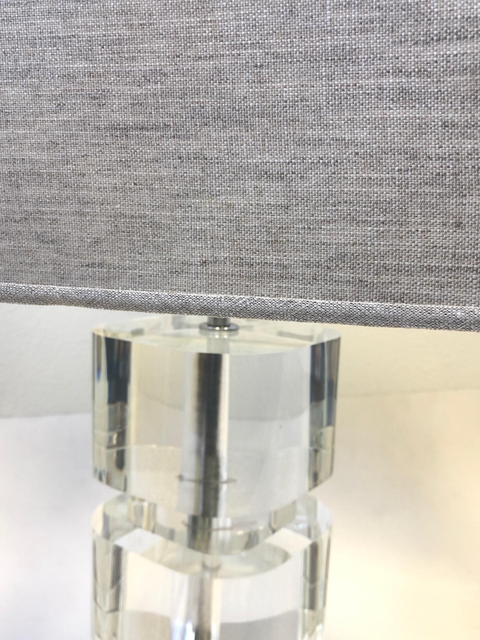 Lucite and Chrome Table Lamp by Karl Springer For Sale 4