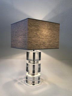 Lucite and Chrome Table Lamp by Karl Springer