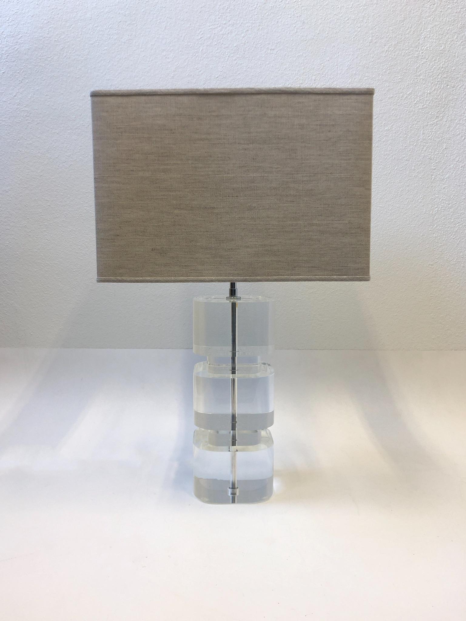 karl springer lucite lamp