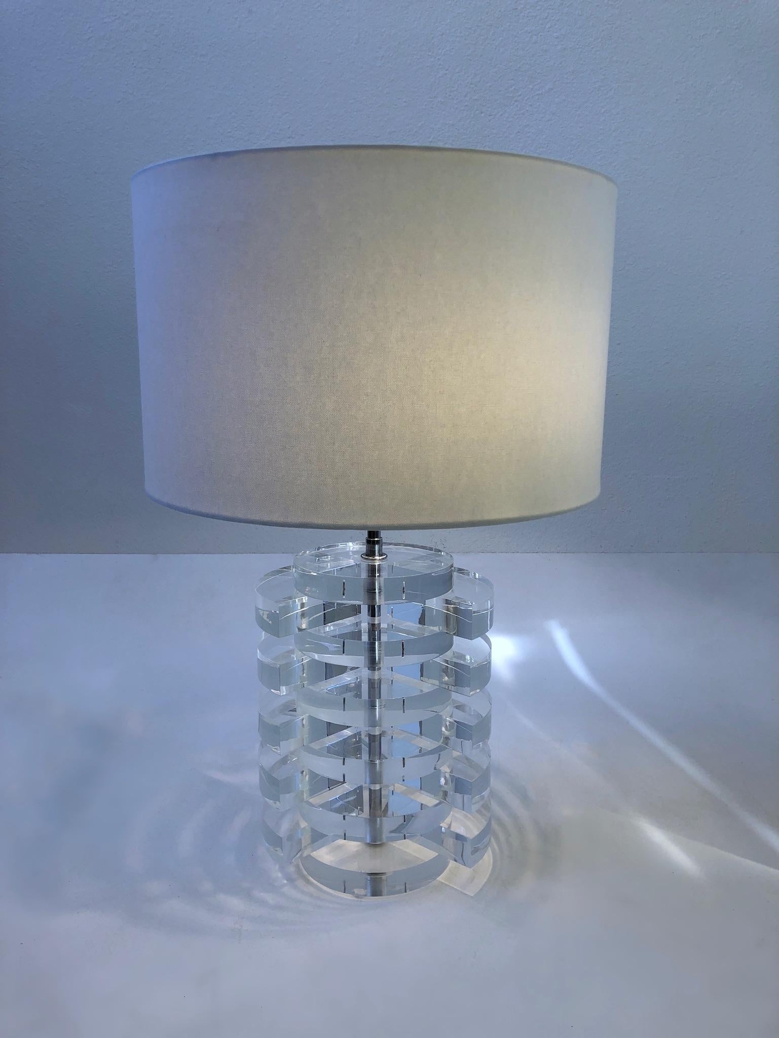 karl springer lucite lamp