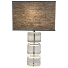 Lucite and Chrome Table Lamp by Karl Springer