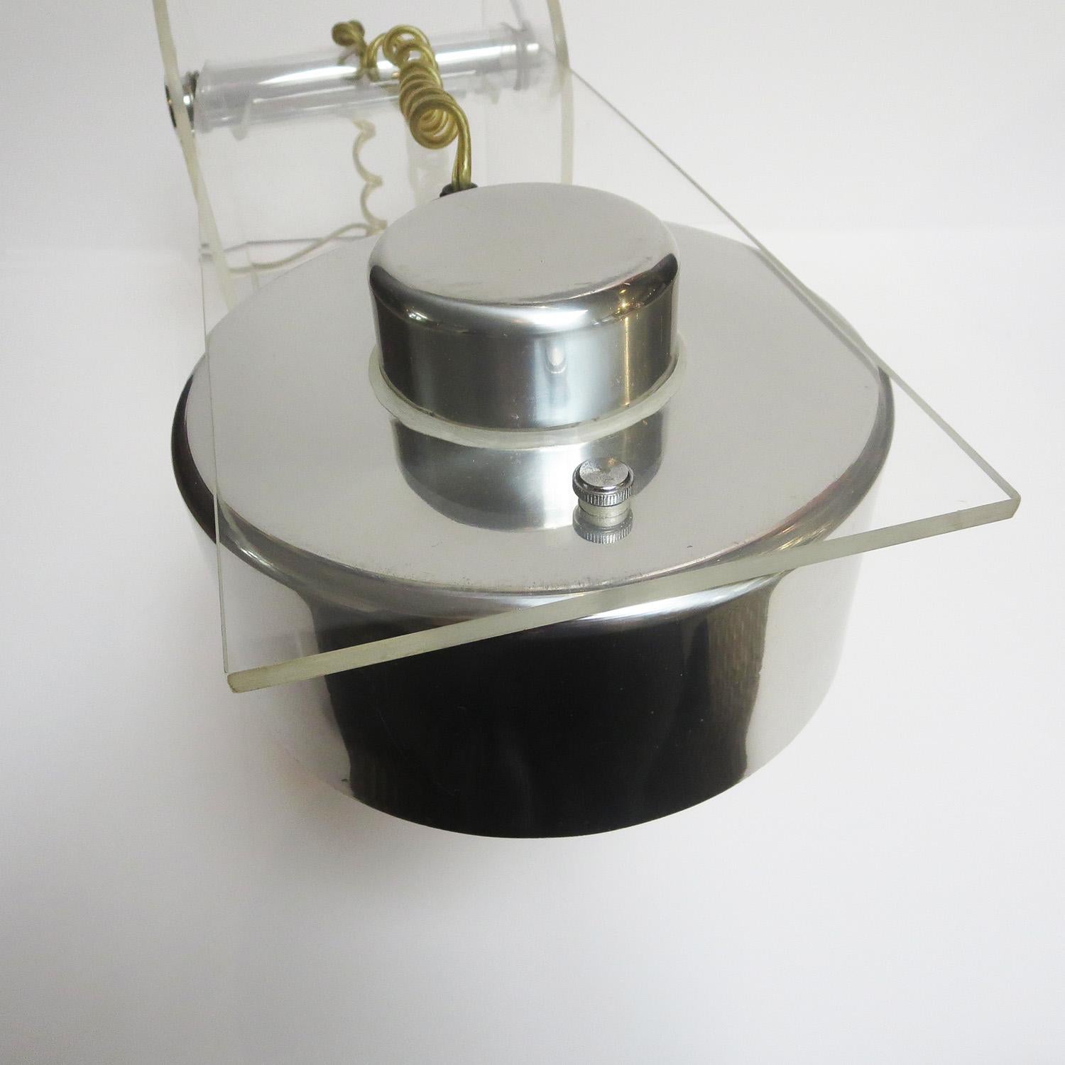American Lucite and Chrome Table or Desk Lamp For Sale