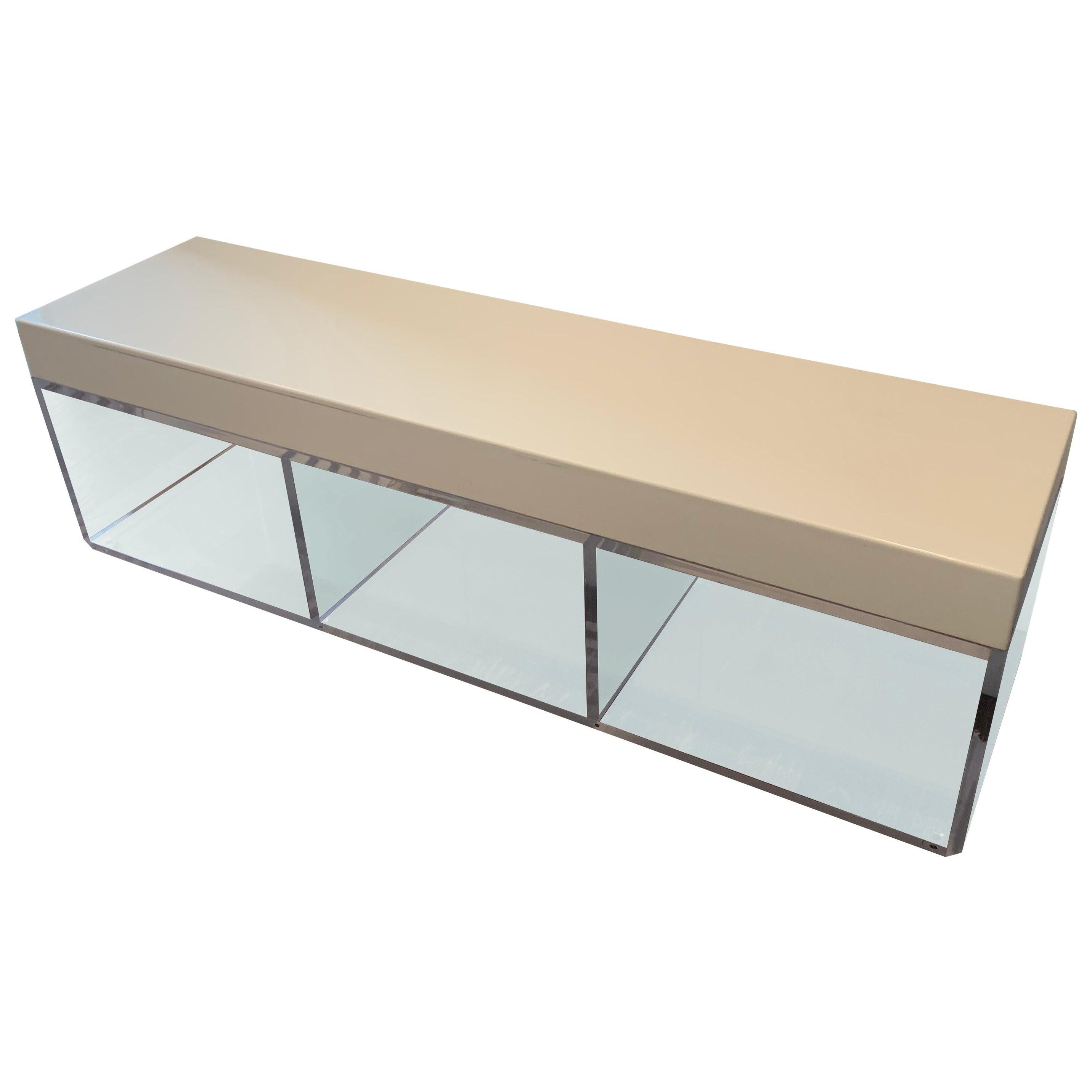 Lucite and Corian Bench by Cain Modern For Sale