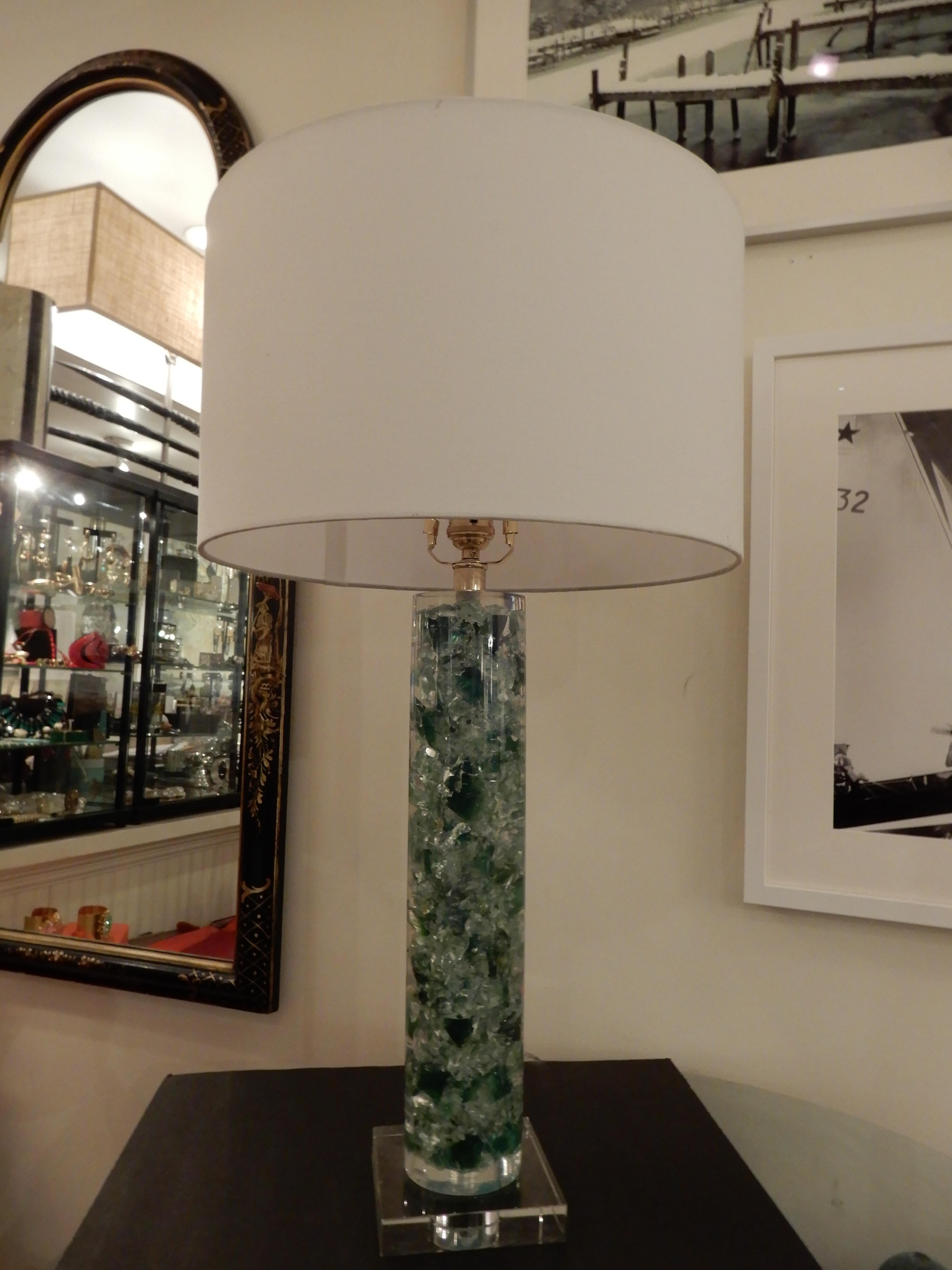 seaglass lamp
