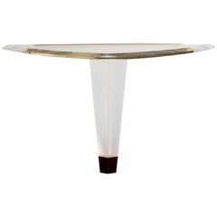 Lucite and Gilded Vintage Wall Console Table, 1970s