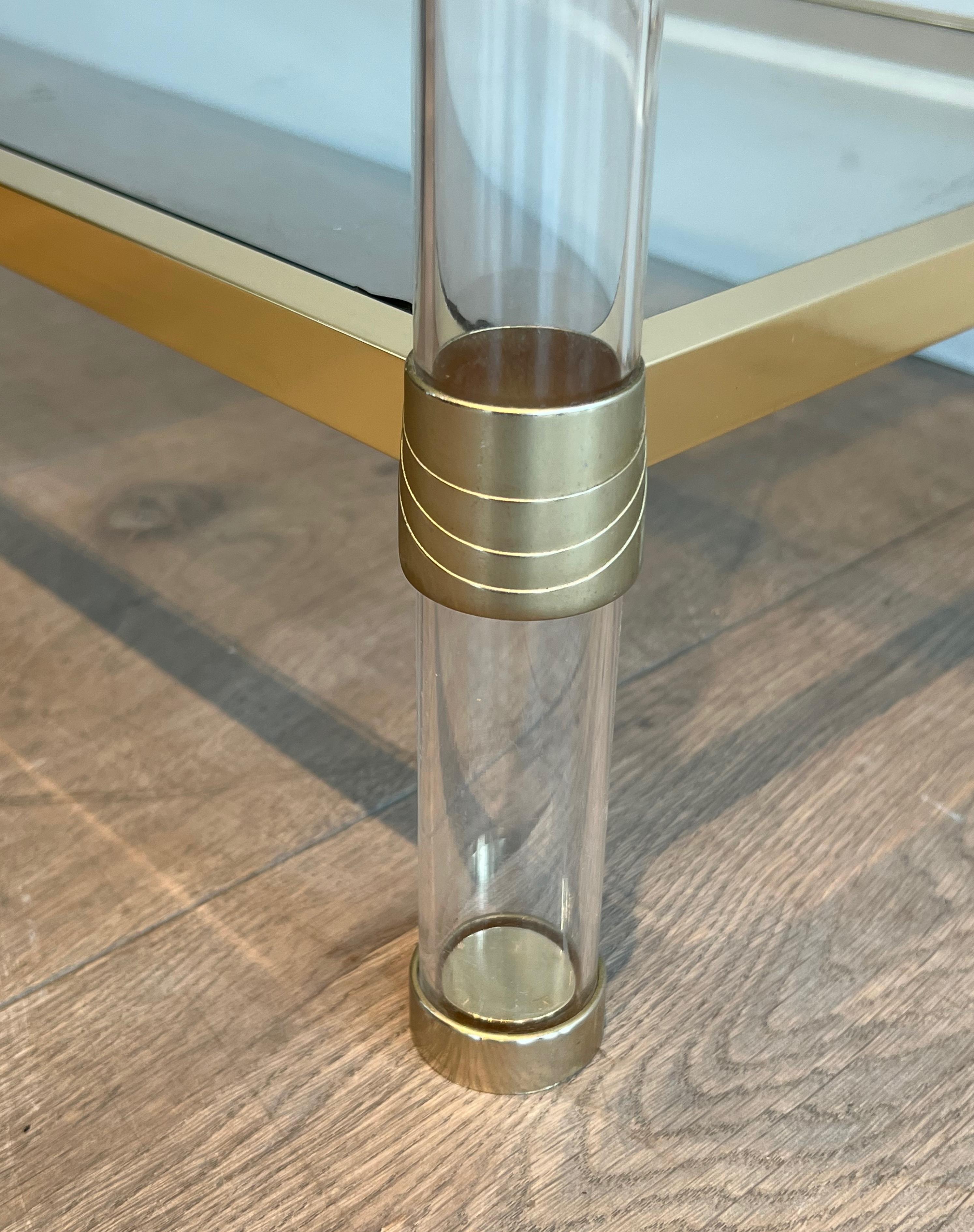 Lucite and gilt metal console. French work Circa 1970 For Sale 3