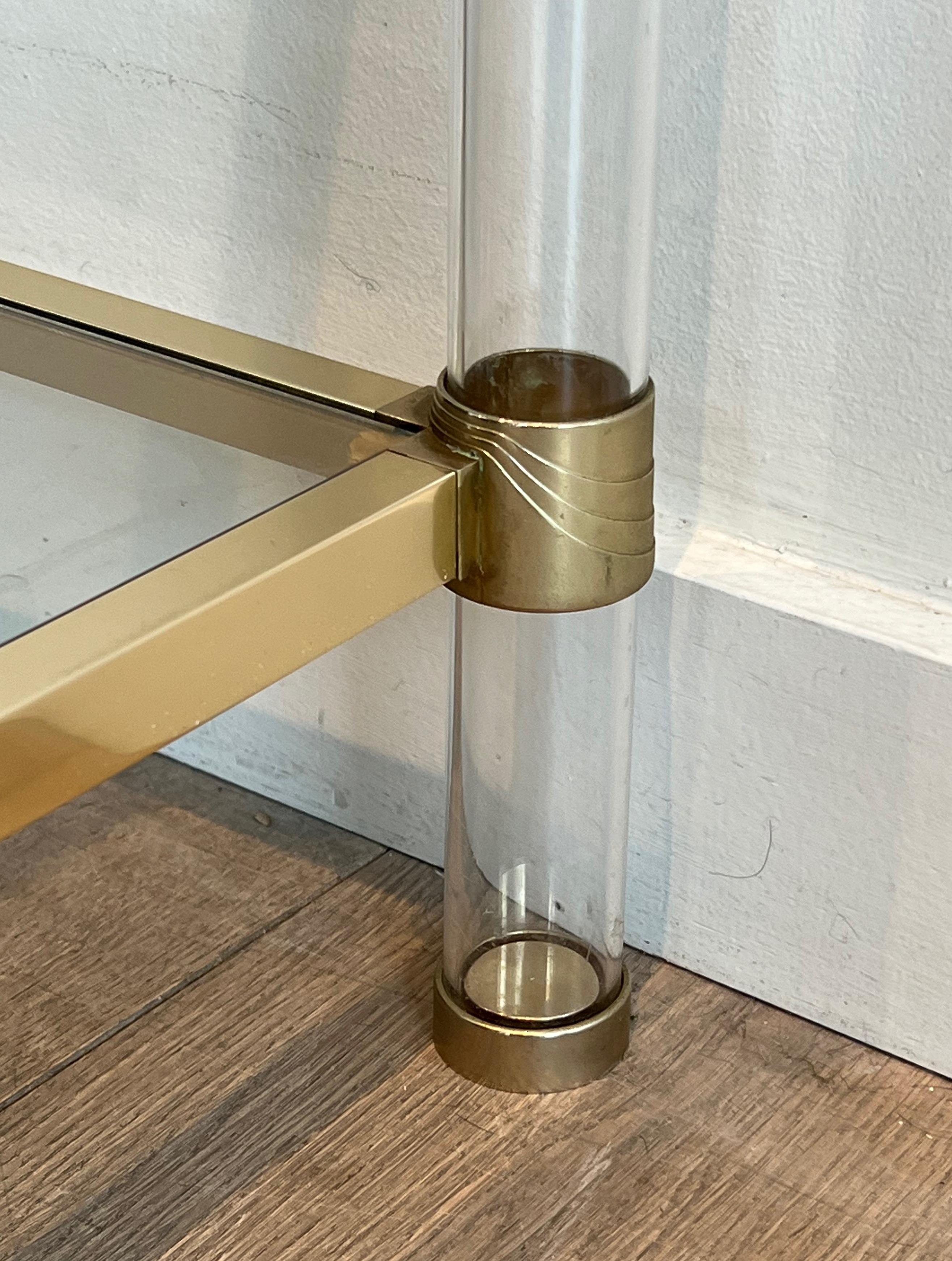 Lucite and gilt metal console. French work Circa 1970 For Sale 10
