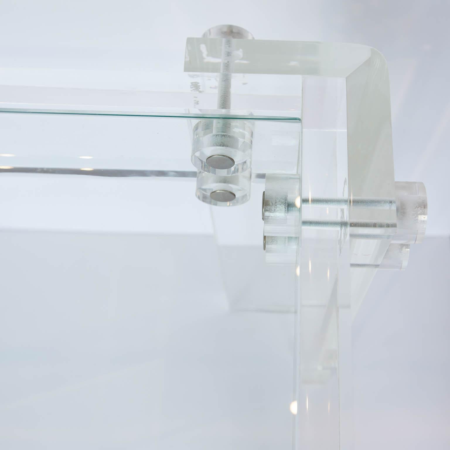 Modern Lucite and Glass Coffee Table For Sale