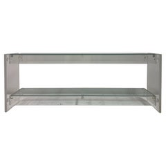 Consola o Mueble de Pared de Lucite y Cristal, Americano, Circa 1980s