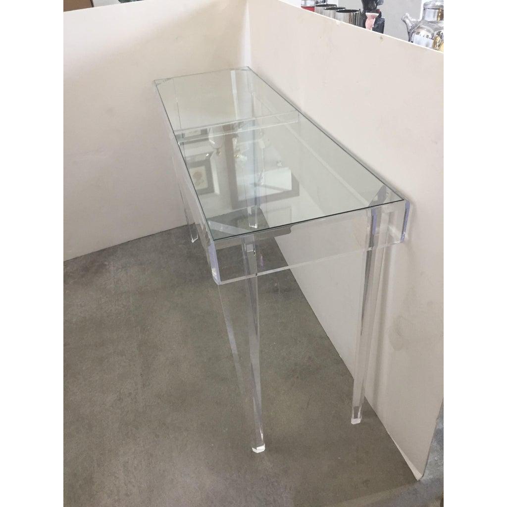 Lucite and Glass Console Table  For Sale 7