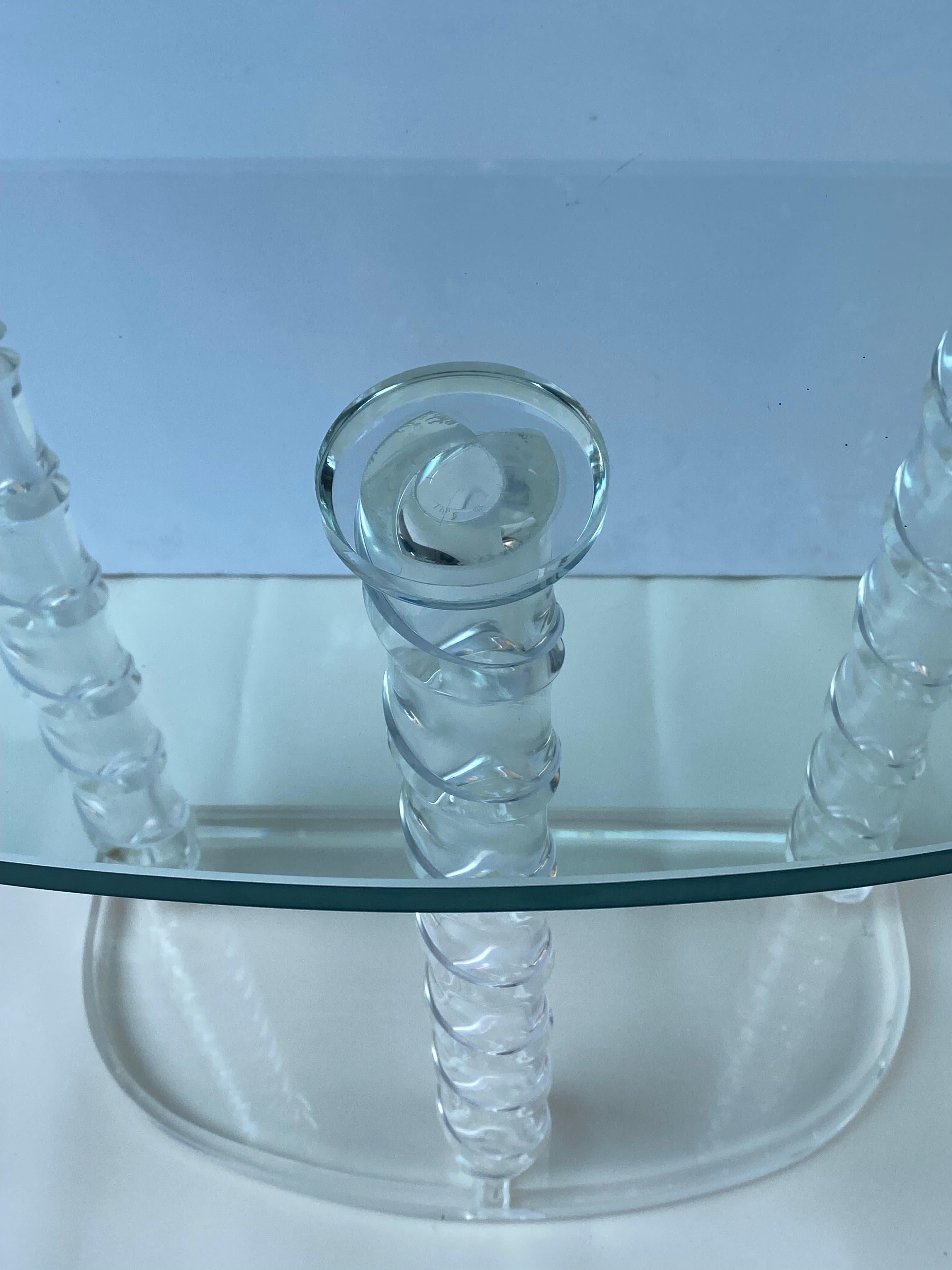 Lucite and Glass Console Table 4