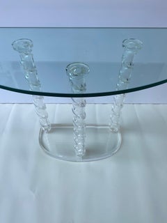 Lucite and Glass Console Table