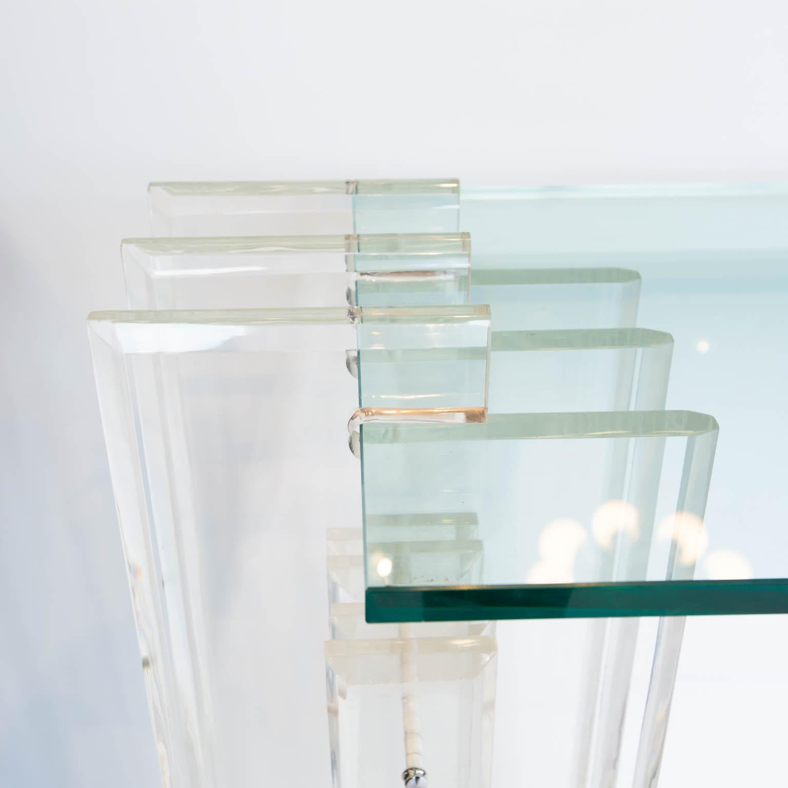 glass console tables