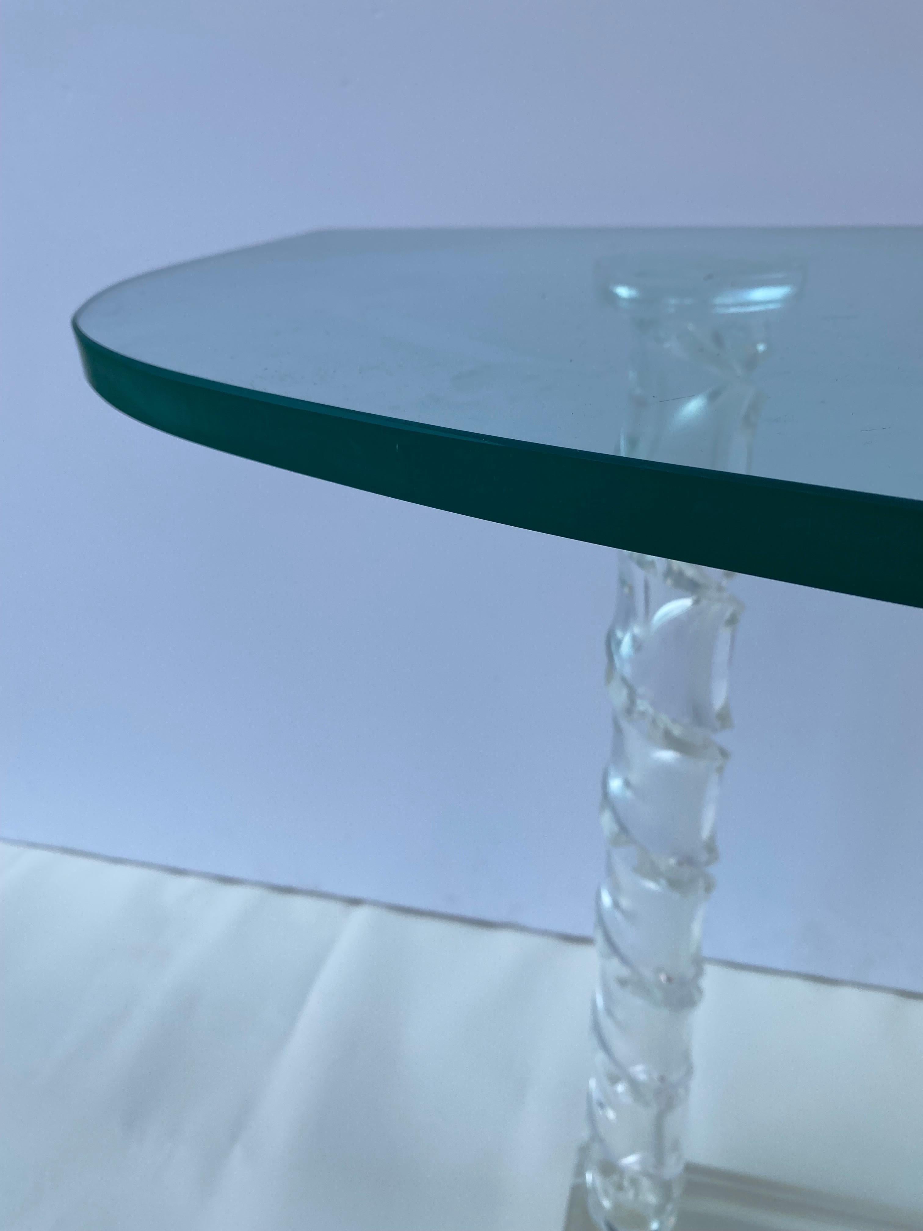 Lucite and Glass Console Table 2