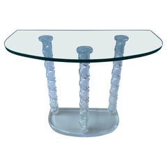 Lucite and Glass Console Table