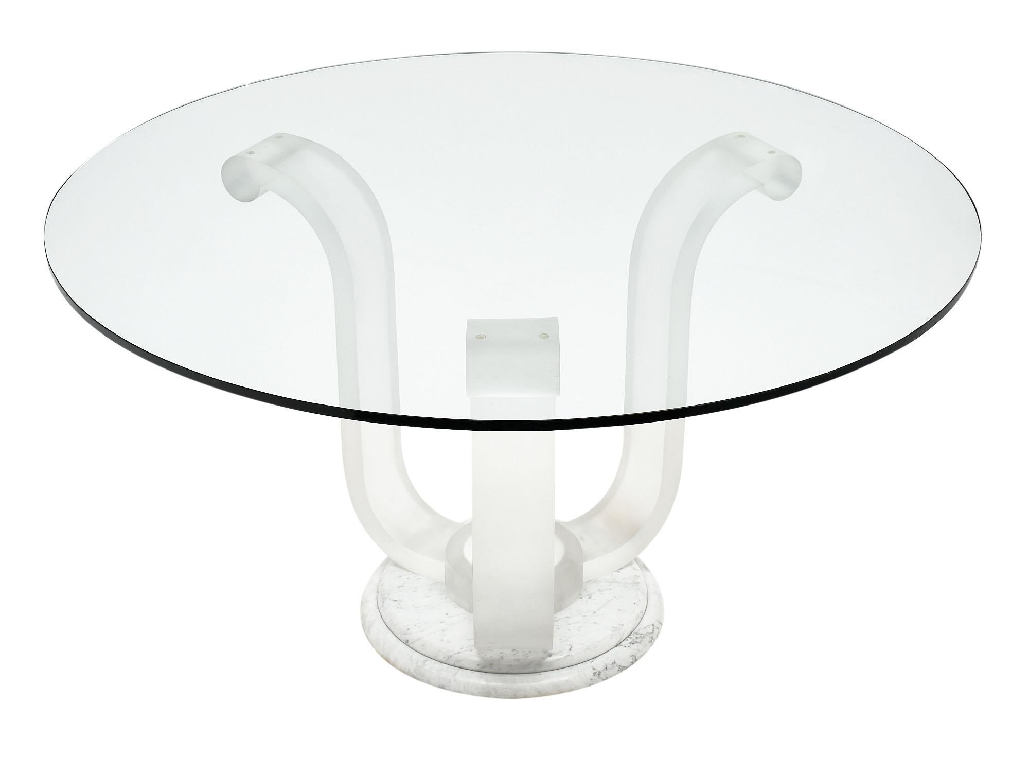 lucite round dining table