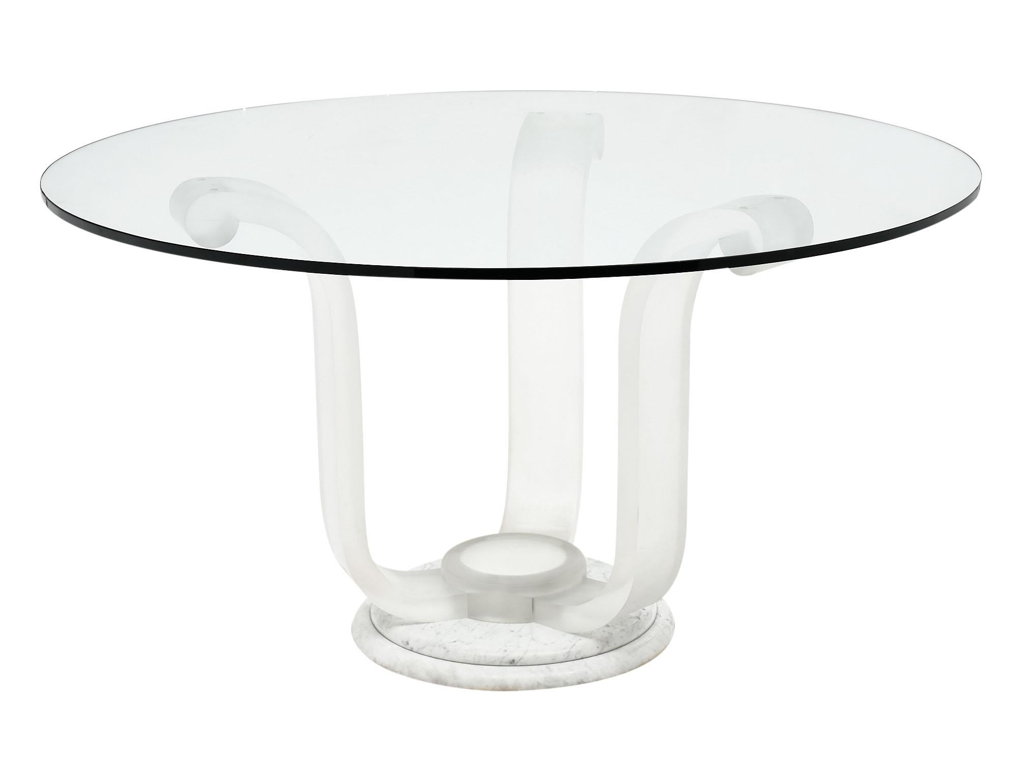 Mid-Century Modern Lucite and Glass Dining Table