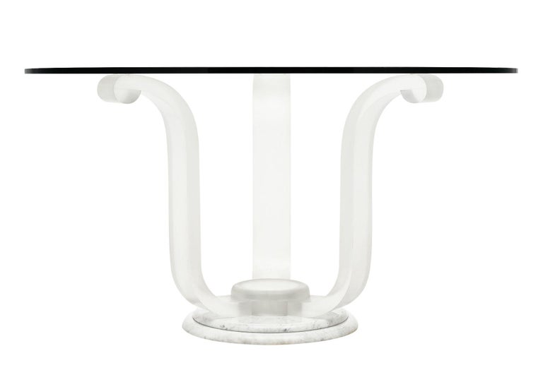 Lucite and Glass Dining Table For Sale at 1stDibs