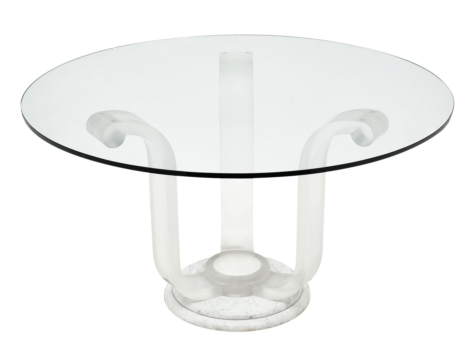 Lucite and Glass Dining Table 1