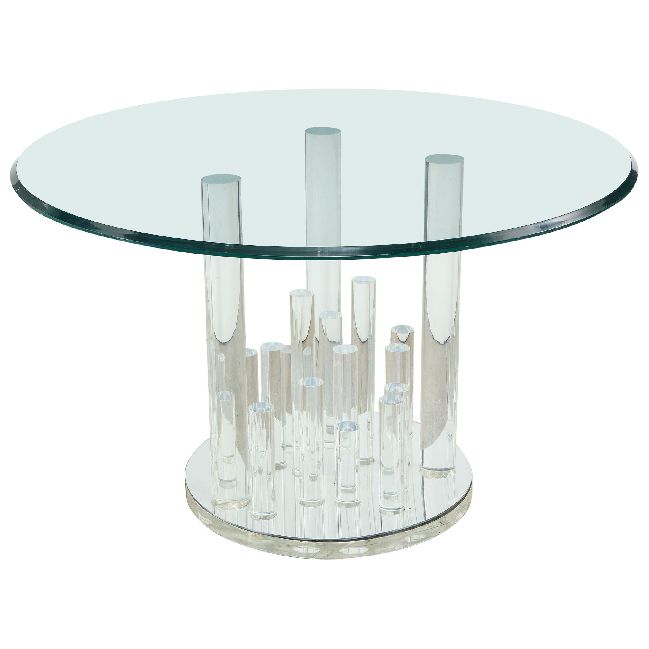 Lucite and Glass Dining Table