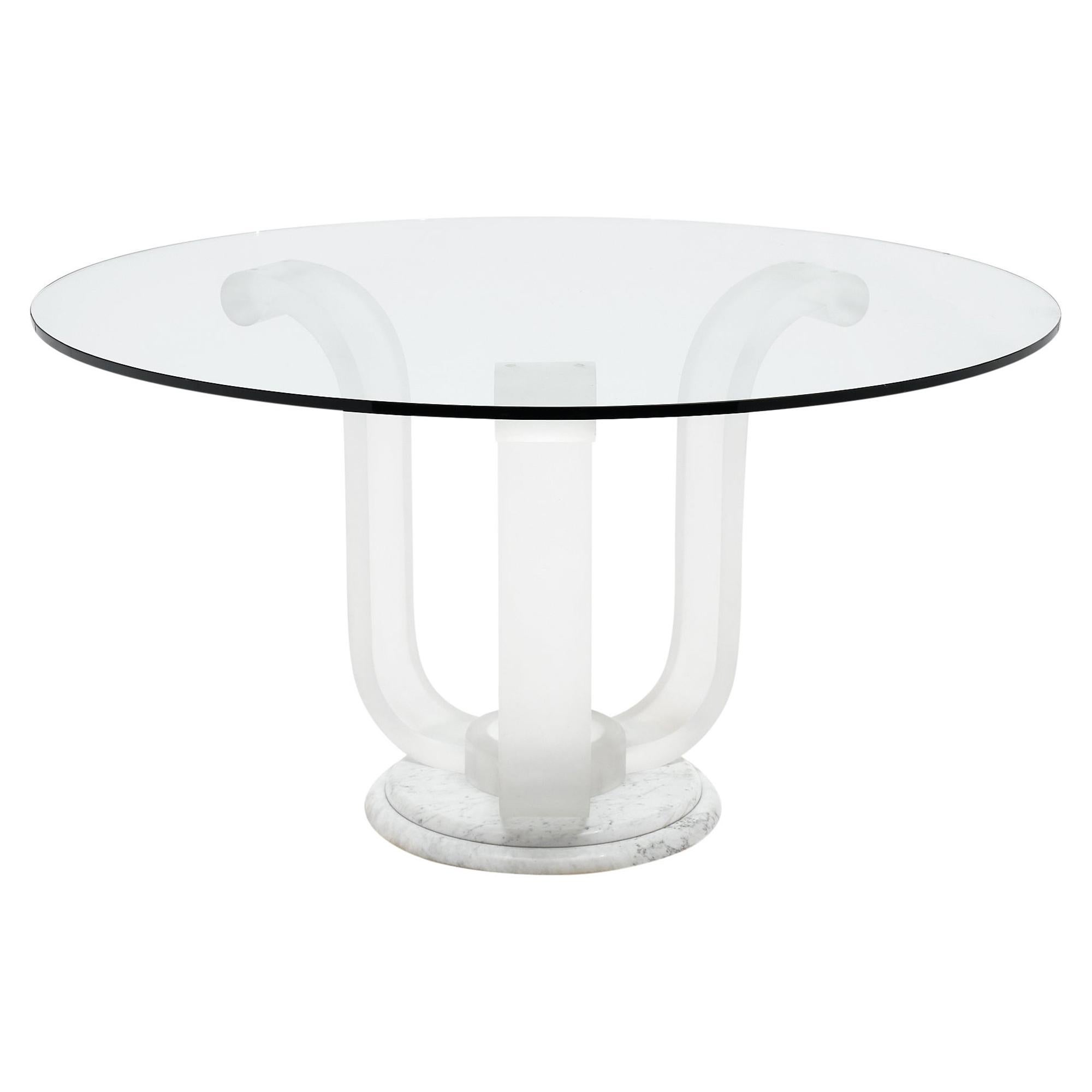 Lucite and Glass Dining Table