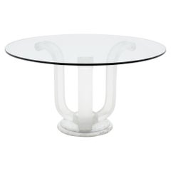 Lucite and Glass Dining Table