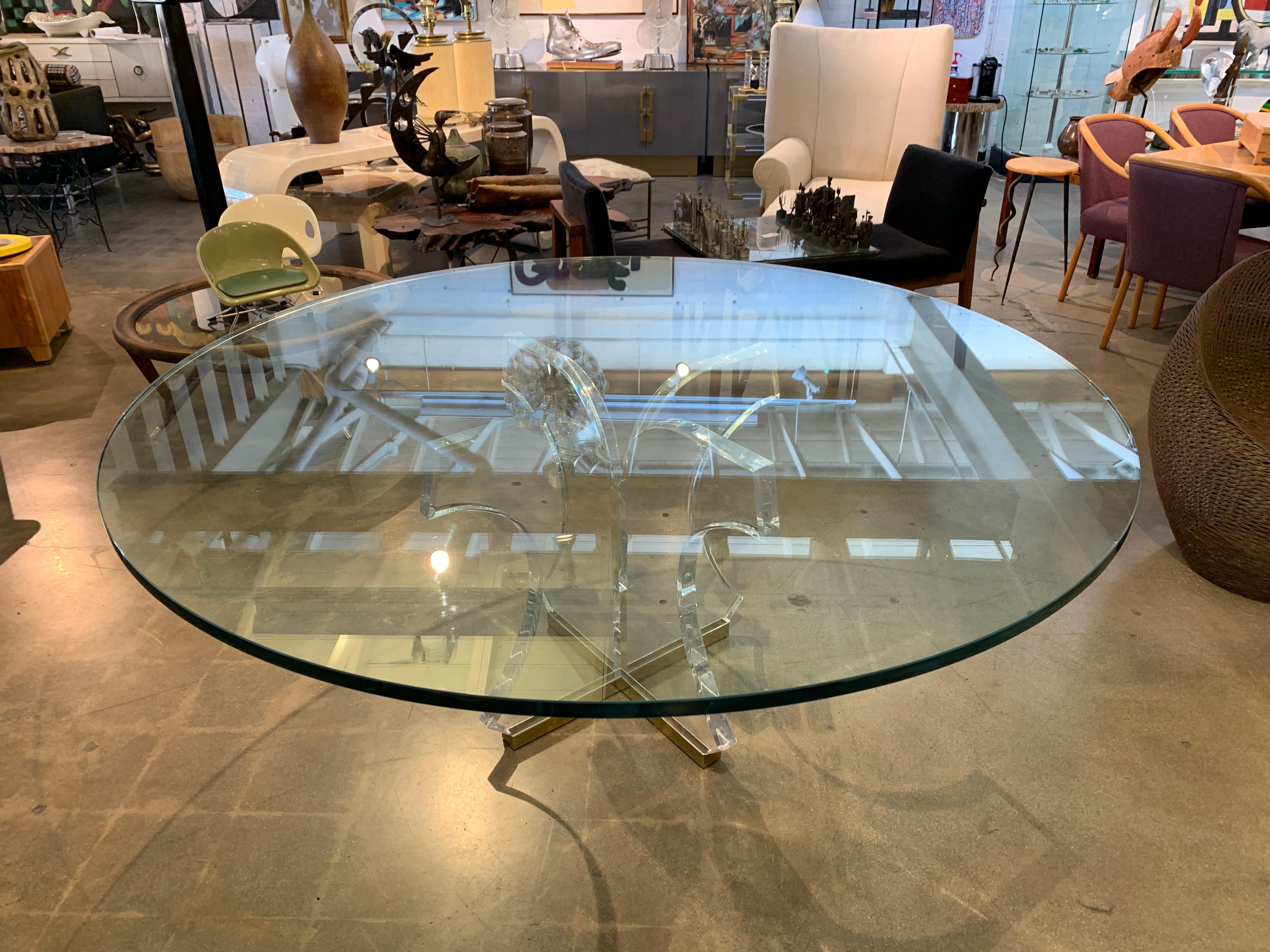 American Lucite Glass Dining Table