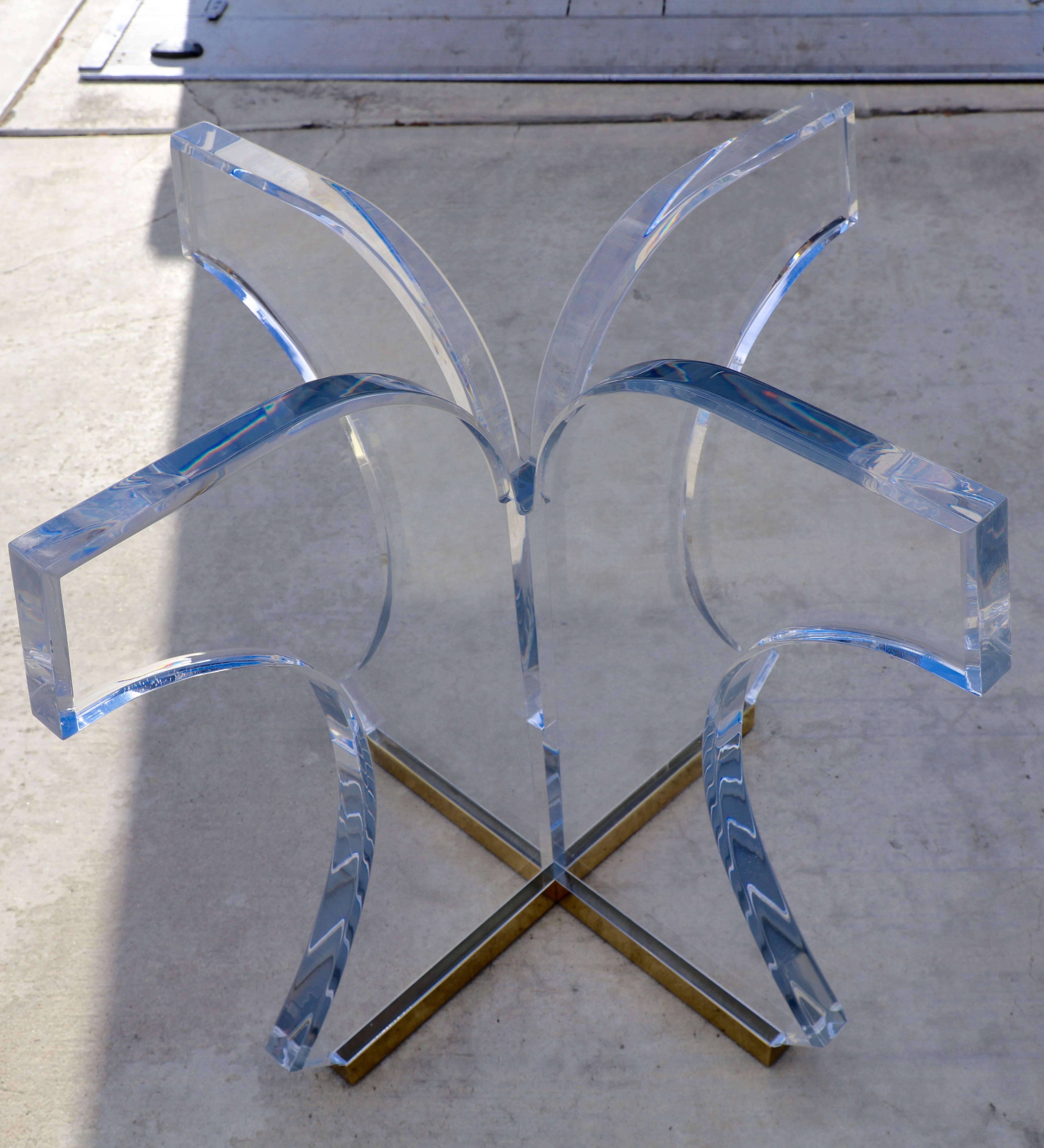 Cast Lucite Glass Dining Table